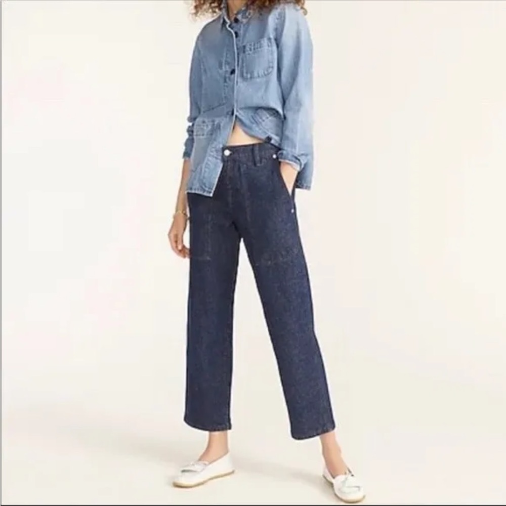 J. Crew High-Rise Patch Pocket Straight-Leg Jeans NWT